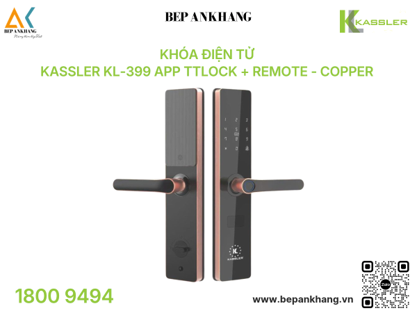 Khóa điện tử Kassler KL-399 App TTlock + Remote - Copper 